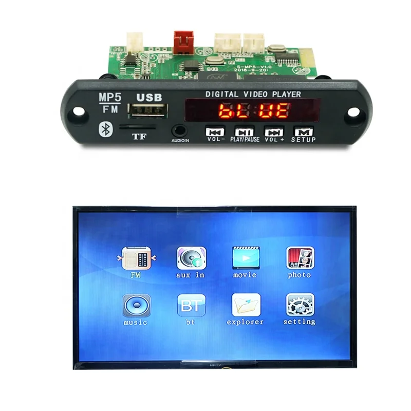 Высококачественный USB аудио-видеоплеер Bluetooth модуль 12 В MP3 MP4 MP5 музыкальный плеер декодер плата