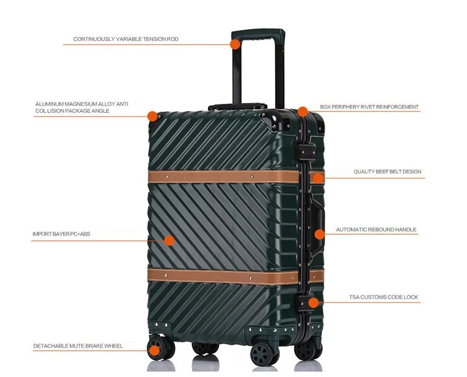 July Removable Wheel PC luggage Trolley Case Luggage New Arrival Carry-on Suitcase