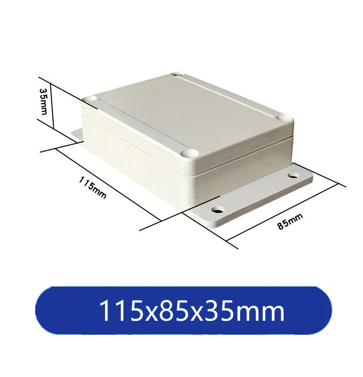 115x85x35mm OEM ABS plastic shell fabrication custom waterproof IP65 electronic enclosure outdoor with ear