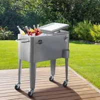 60QT  Cooler Box for Golf Cart,Beverage Cooler Push Cart with Wheels