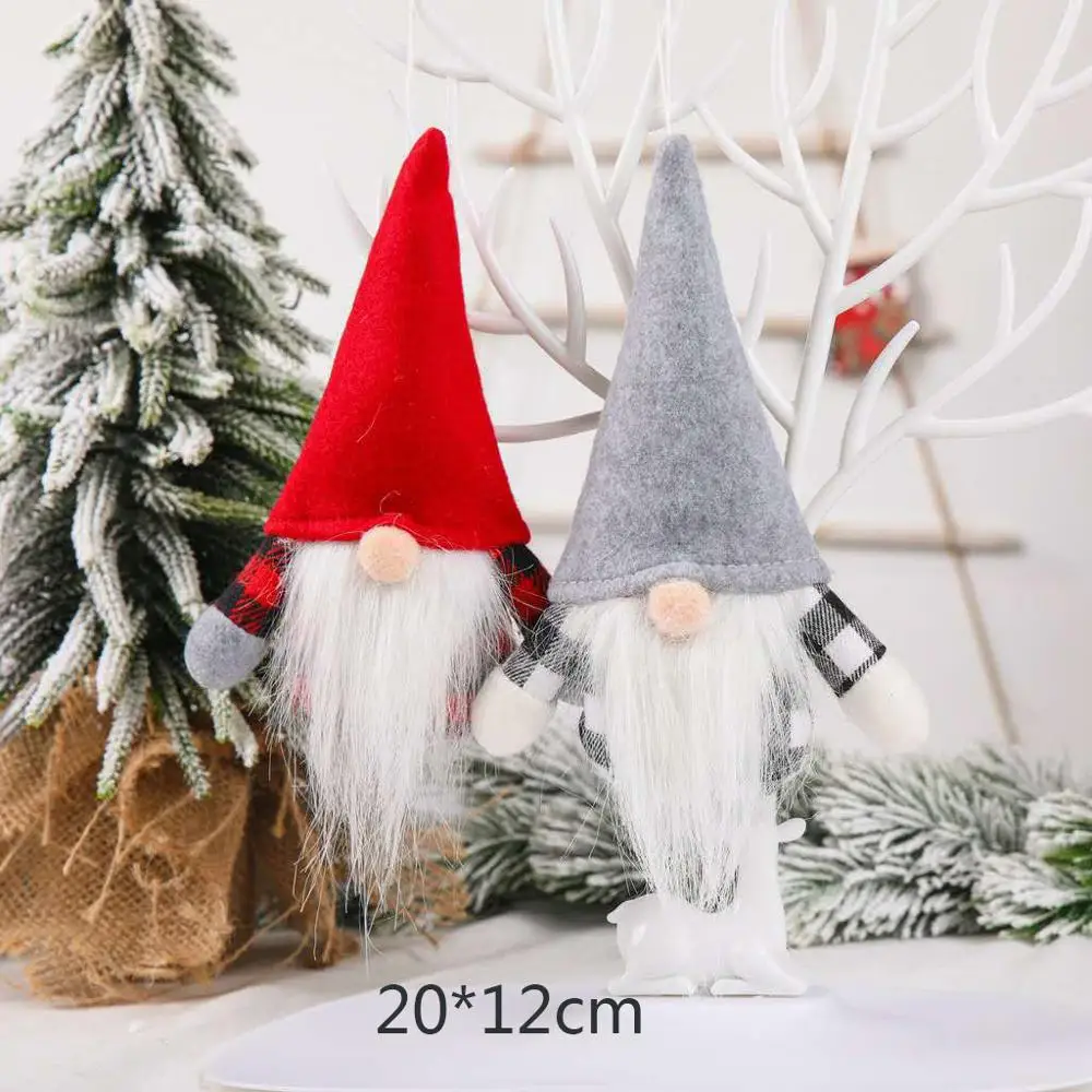 Christmas Dolls Tree Decor New Year 2022 Ornament Reindeer Snowman Santa Claus Standing Doll Decoration Merry Christmas