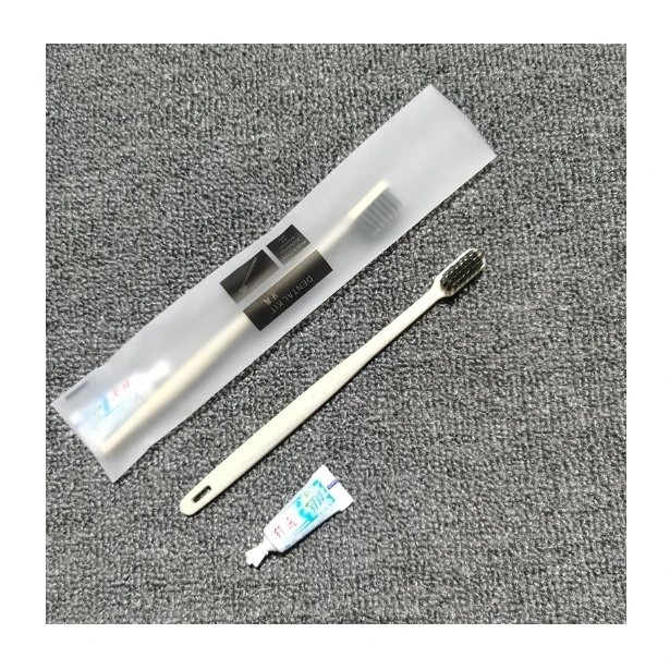 Environmentally friendly adult degradable bamboo charcoal fiber professional OEM/ODM hotel disposable toothbrush with paste