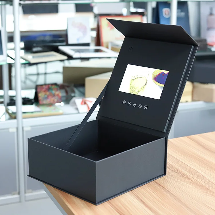 Custom design LCD VIdeo Gift box with lcd display 5 inch 7 inch 10.1 inch Video Brochure box with MP4 Lcd Player for Marketing