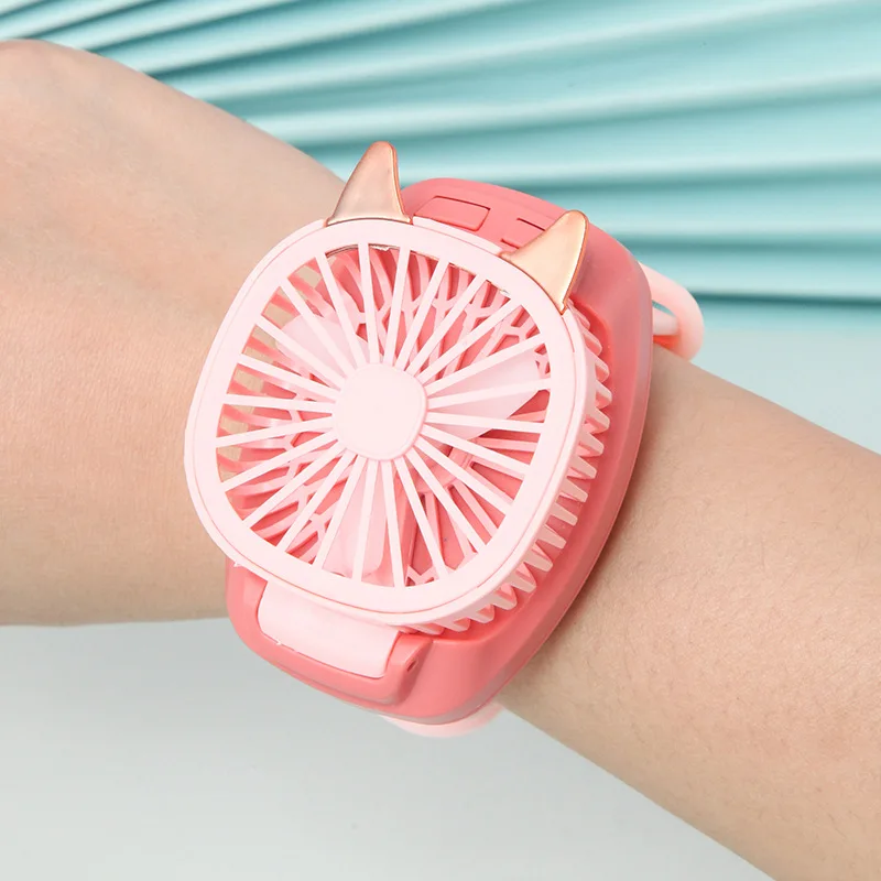 Amazon Top Sellers Usb Charging Watch Fan Glow At Night Cat Ear Usb Fan Portable Mini For Outdoor