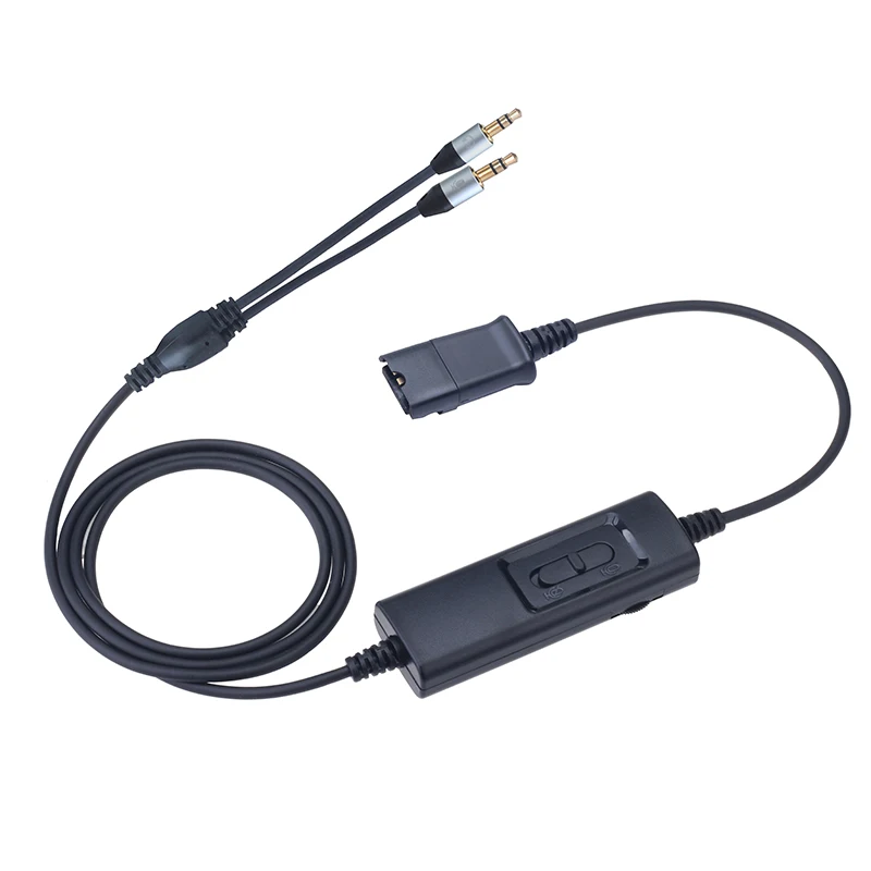 Dh70D call center operator 3.5mm computer dual plug headset Plantronics QD interface connection to adjust volume mute