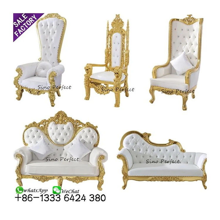 Cheap Luxury Cheap Gold Pedicure Royal King Throne Chair For Bride And Groom
