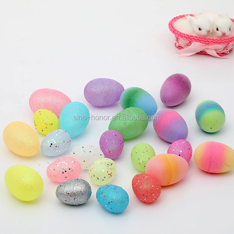 6.2*4.2cm plastic easter eggs for sale small egg cute glitter egg