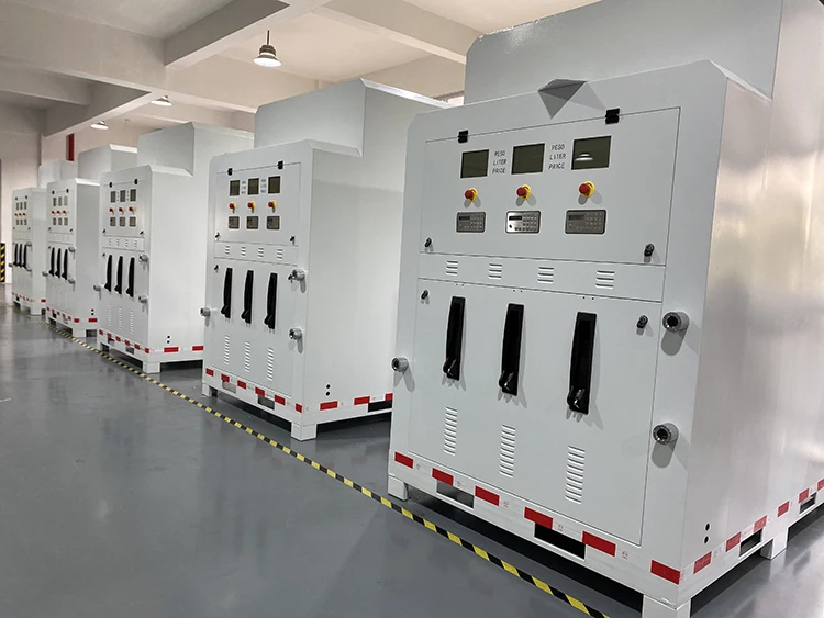 Mini Mobile Portable Fuel Dispenser 3 Hoses for Diesel and Petrol Metal Micro Gas Station for Indoor Use