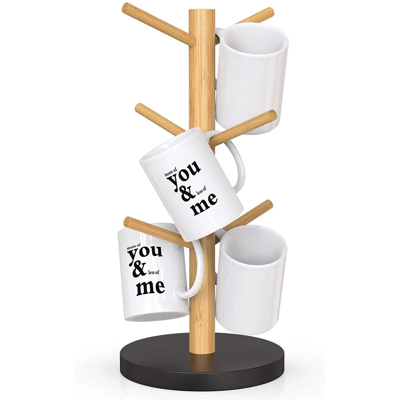 
Bamboo Mug Rack, Coffee Mug Tree, Coffee Cup Holder, 