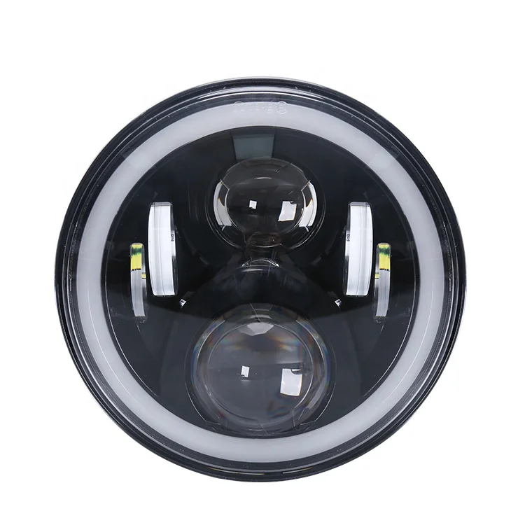 Автозапчасти, 12 В, 7 дюймов, светодиодная фара h4 для мотоциклов, адаптер H4, 60 Вт, 7 дюймов, автомобильная светодиодная фара, гало, светодиодный проектор, фара