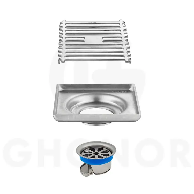 Ghonor Names High Quality Luxury China Bathroom Fittings Accessories Bath Room Toilet Floor Water Drainer Stainless Steel