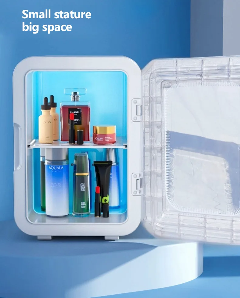 Wholesale New Custom 6 Lite 12 Volt Mini Skin Care Fridge Single-Door Compact Small Beauty Refrigerator With Transparent Door