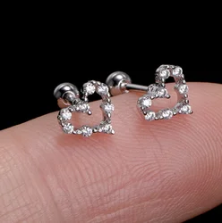 NUORO 1pair Colorful Flower Cartilage Earring Stud Mini Small Tragus Earring for Women Girls Ear Conch Rook Helix Piercing