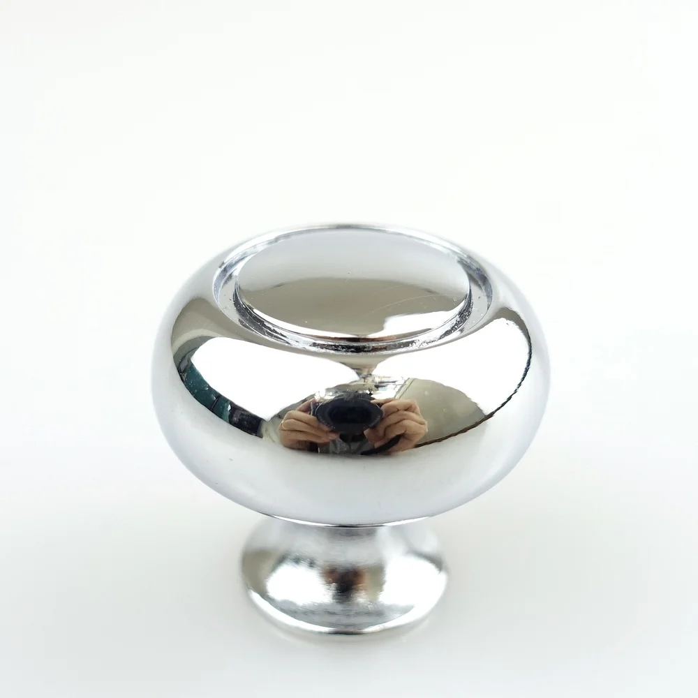 Polished Chrome Cabinet Knob Cupboard Drawer Wardrobe Door Vintage Pull Handles Knob Furniture Kitchen Hardware Knob Zinc Alloy