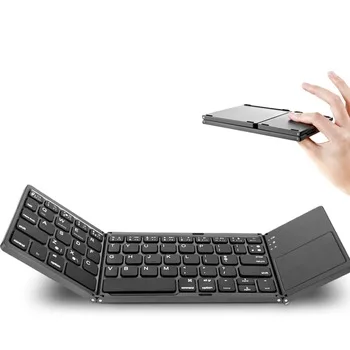 Wholesale business keyboard Mini Folding keyboard with Touchpad Keyboard for phone tablet PC Android IOS mobile