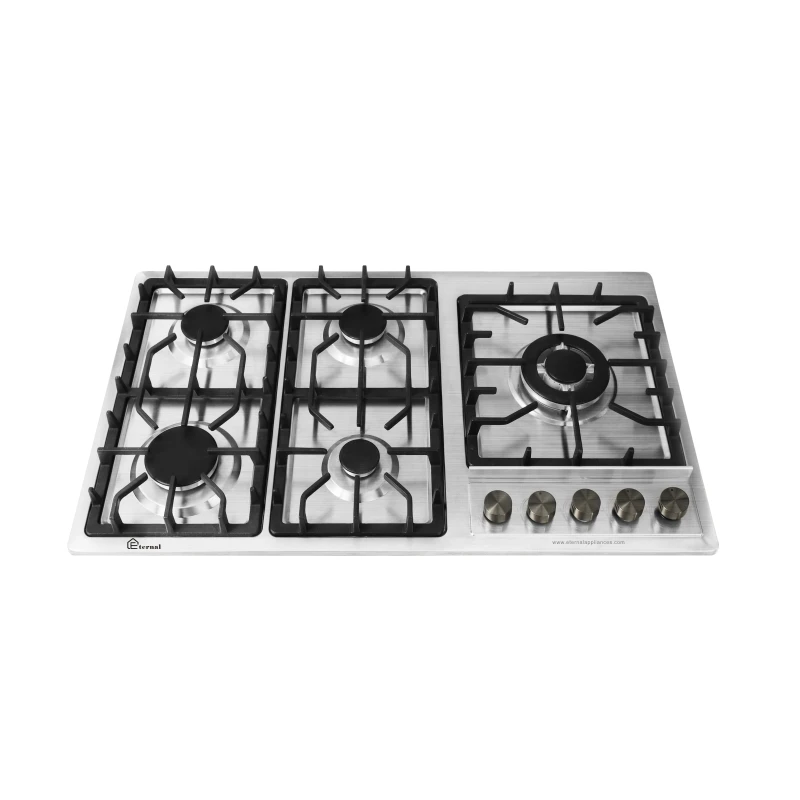 Well home appliance propane methane available used gas cooktop corner 5 burner gas stove hob