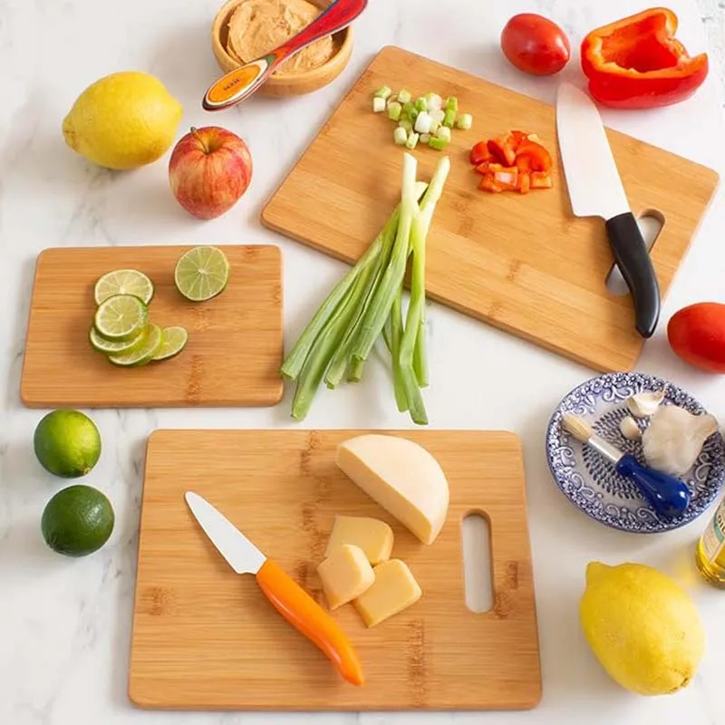 Totally Bamboo 3-Piece Bamboo Cutting Board Set 3 Assorted Sizes of Bamboo Wood Cutting Boards for Kitchen