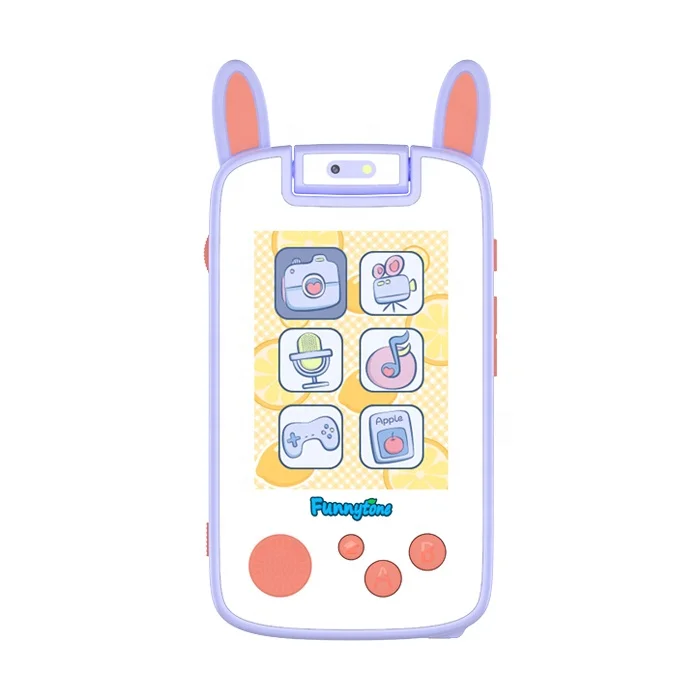 Kids Phone Toddler Toys for Girls Age 3-6 Portable Touchscreen Learning Toy for 3 4 5 6 Year-old Girl with Camera SD Card-Pink
