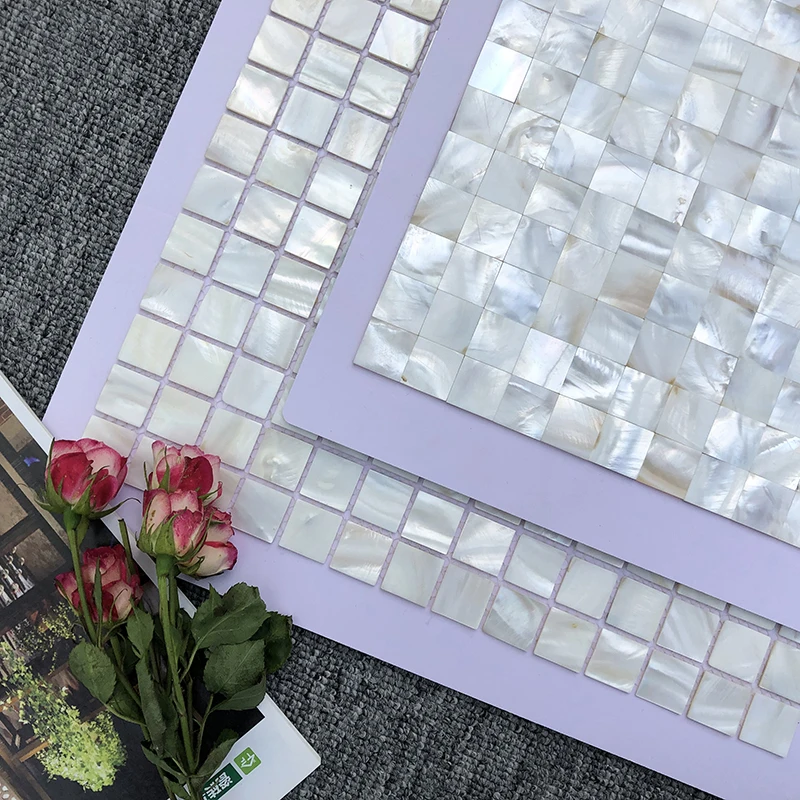 White 3d Self Adhesive Peel And Stick On Mother Of Pearl Backsplash Shell Mosaic Tile