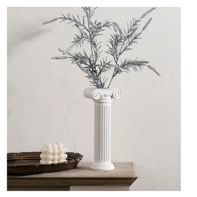 China White Nature Marble Column  For home decoration