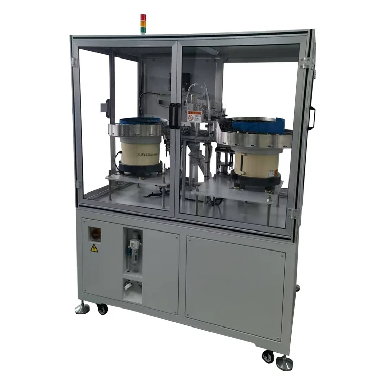 Fully automatic With Vibratory bowl feeders  for Cable tie Pre-installed Edge Clip assembly machine