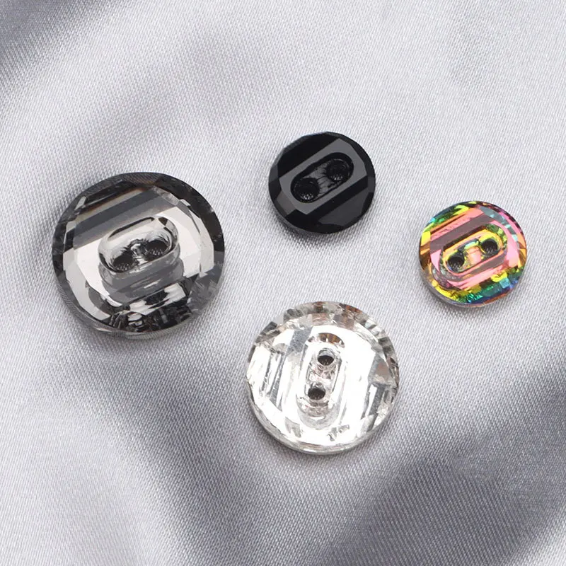 Crystal glass diamond buttons for shirts cardigan buttons black and white small buttons
