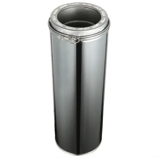CE Double wall 5/6/7/8/10 inch stainless steel 304 / 316  twist lock system straight chimney pipes