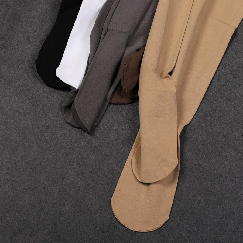 200D Velvet Compression Long Pants Closed Toe Support Opaque Man Body Stocking Tights Autumn Sheer to Waist Pantyhose for Men