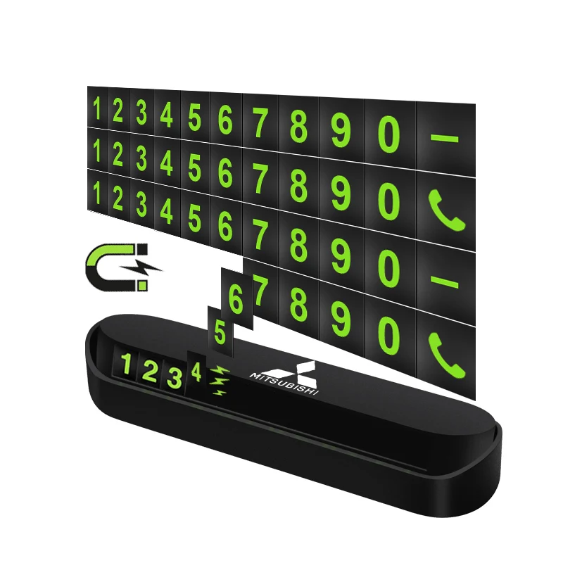 
ABS Temporary Parking Card Adsorbed Luminous Hidden For Mitsubishi ASX Lancer Evo L200 Pajero Sport Attrage Xpander Mirage 