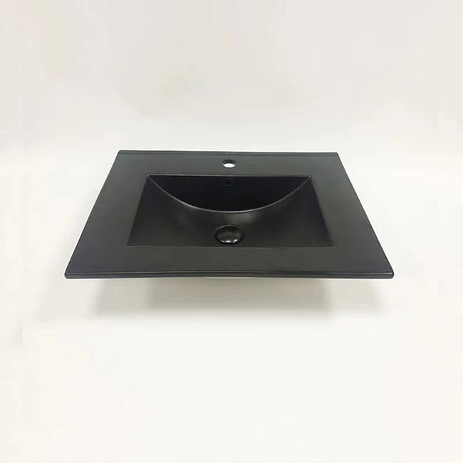 popular matt black color rectangle ceramic bathroom vanity  Cabinet sink Lavabo Basin