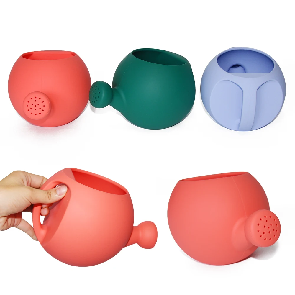 Free Bpa Eco-Friendly Silicone Summer Product Reusable Mini Beach Sand Toys Gardening Kids Silicone Watering Can Toy