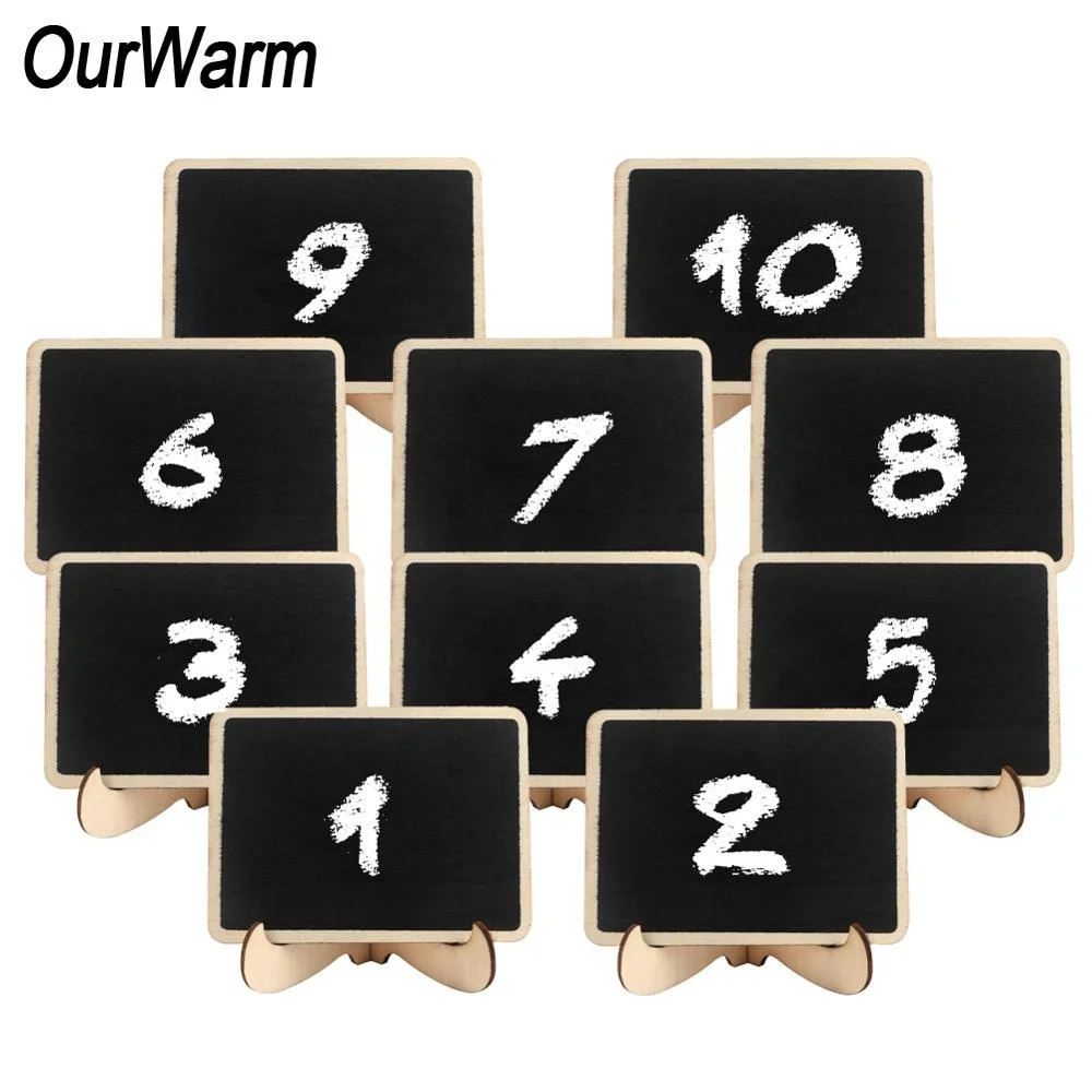 OurWarm 10 шт. держатель доска для объявлений этикетки еды мини-доска свадьбы вечеринки настольный номер событий