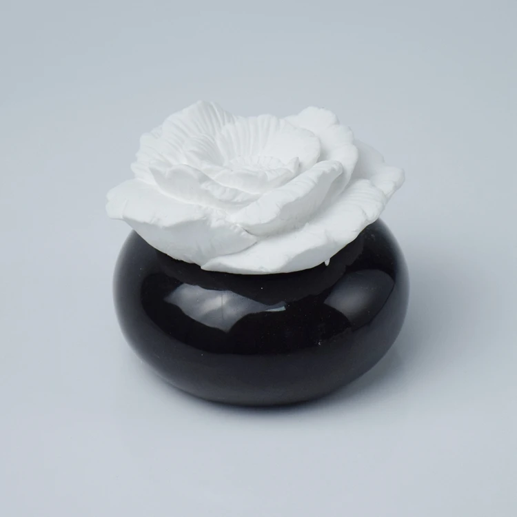 Home decor RoseLotus Peony aromatherapy essential oil Handmade Flower Ceramic Stone Diffuser ceramic aroma diffuser