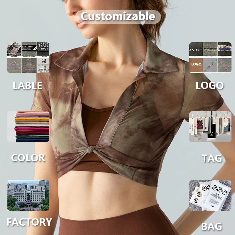 XW-DST786 OEM Factory Fashionable Deep V-neckline Chest Twist Gym Clothing Coat Sports Yoga Bra Top For Women