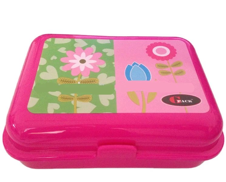 Plastic pp Single Layer Leakproof Fresh Food Home Product Natural Cartoon Bento Breakfast Storage Container Kids Lunch Box Set