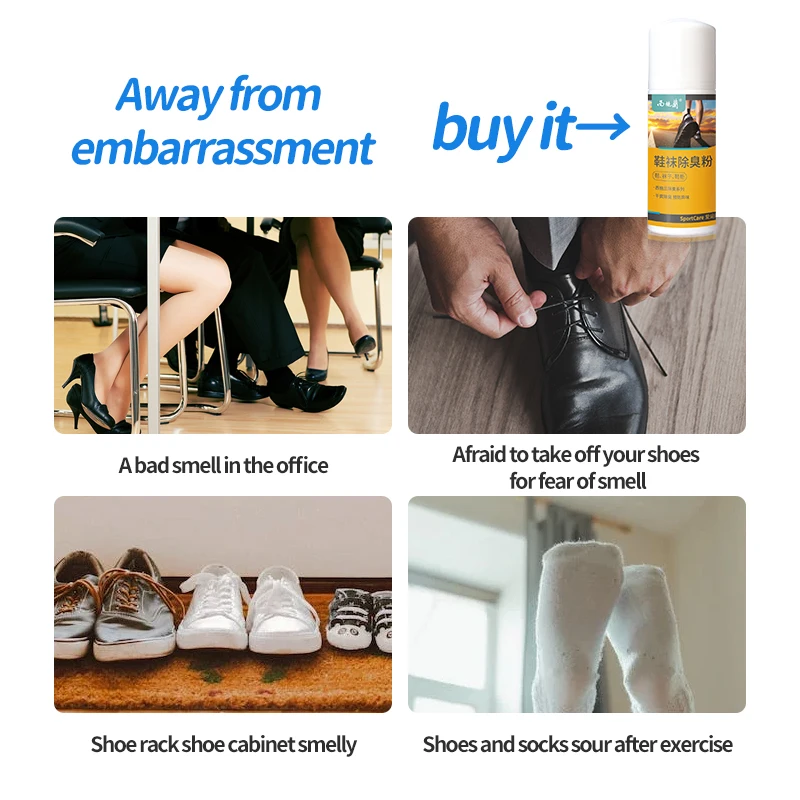 2024 anti fungal foot spray deodorant foot powder 40g Good results Deodorant foot Spray 2024 new shoes odor remover