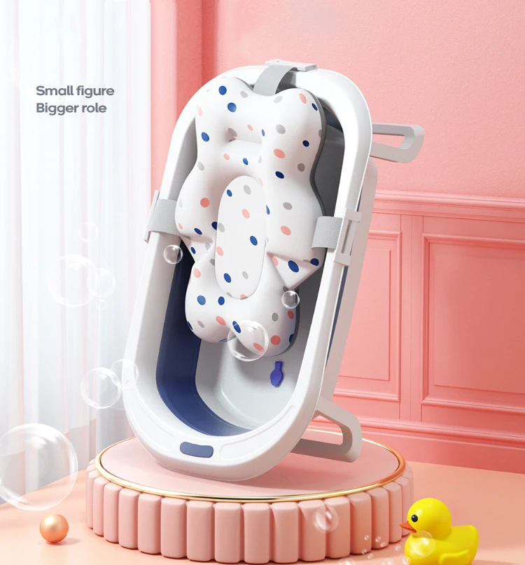 2021new Design Baby Foldable Bathtub Kids Portable Bath Tub With Temperature Sensing