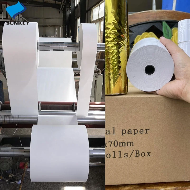 A Grade 80*80 48 Gsm 65gsm 79mm  56mm 60x120 Pos Receipt Till Thermal Roll Red Border Packing Line Cash Register Paper Tape