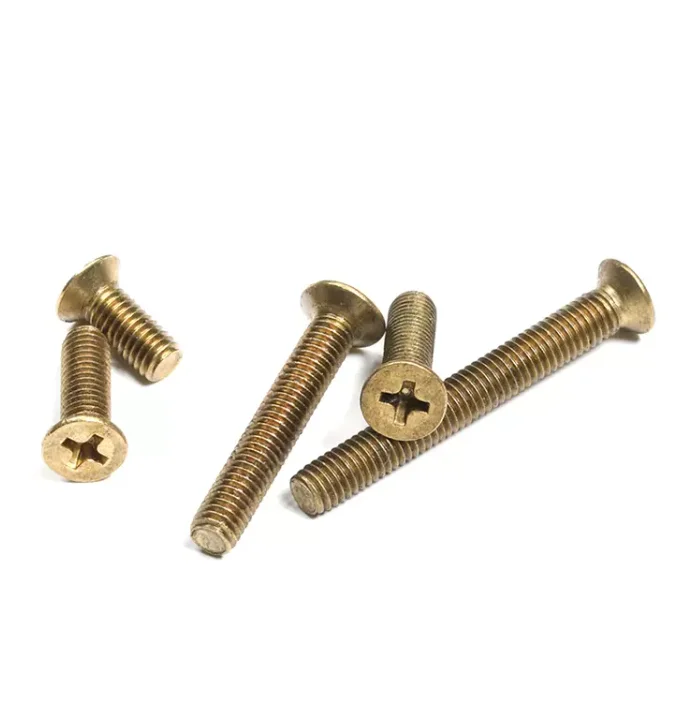 Cross recessed flat head brass screws