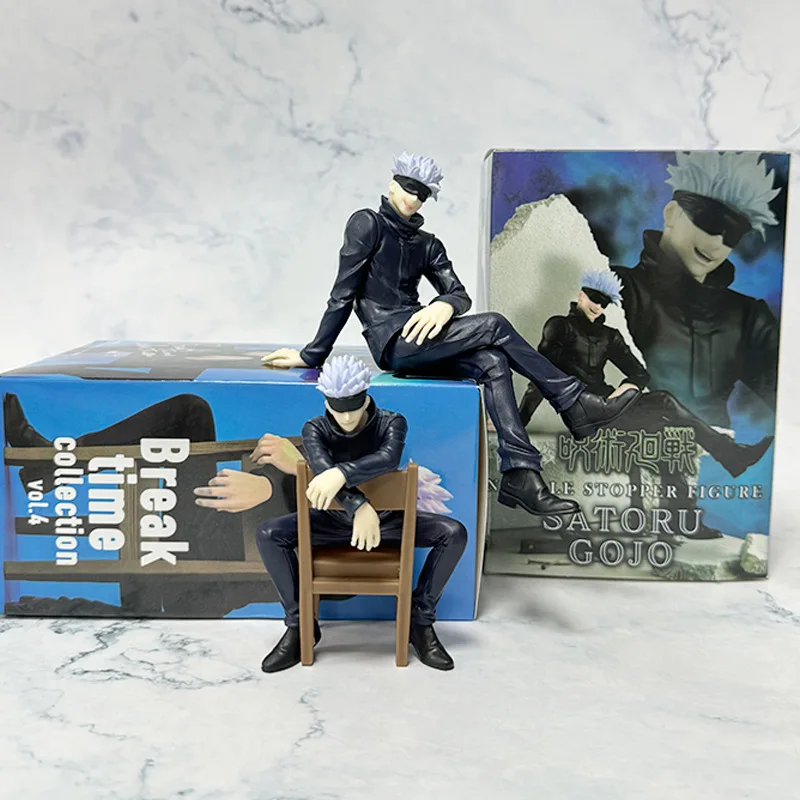 Q Version Anime Jujutsu Kaisen Satoru Gojo Chair Sitting Pvc Action Figure