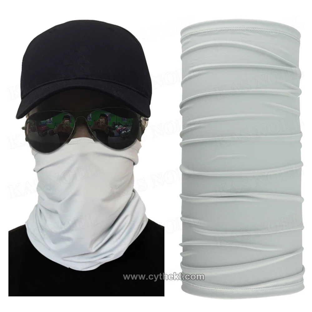 
New High Quality Ice Silk Fiber Outdoor UV Protection Light Gray Tubular Multifunctional Headgear Cooling Face Shield Bandana 