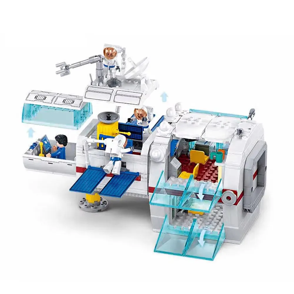 Sluban Building Block Toys Space Series B1201 Dream Space Station Core Module 502PCS Model Bricks Compatible With Leading Brands