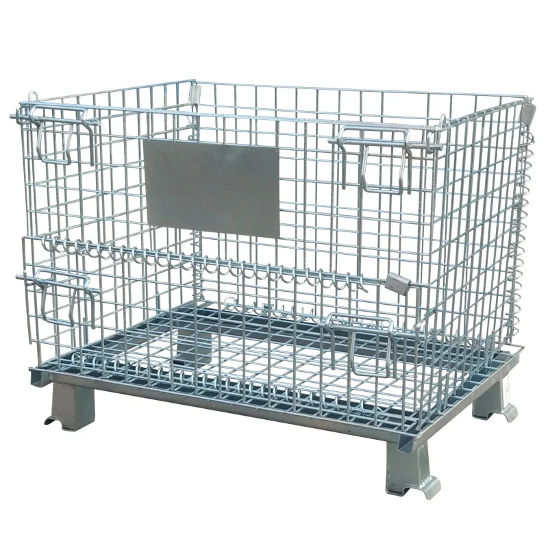 Portable Stackable Steel Wire Mesh Pallet Cage Steel Cages For Storage Cargo Transport Storage Cage