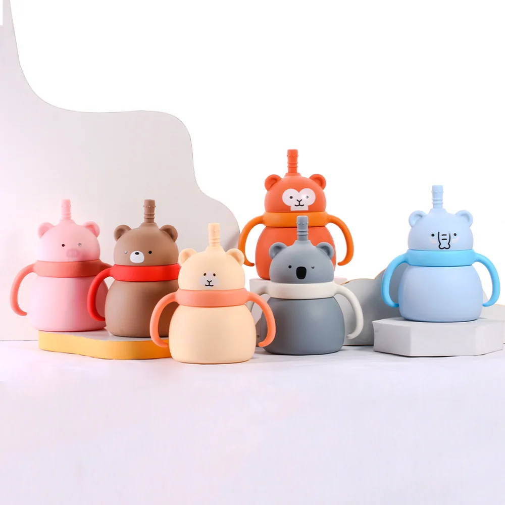 BPA-Free Kids Training Cup Baby Feeding Cup Straw Children Learn Feeding Drinking Bottle Food Grade Silicone Best Baby Products