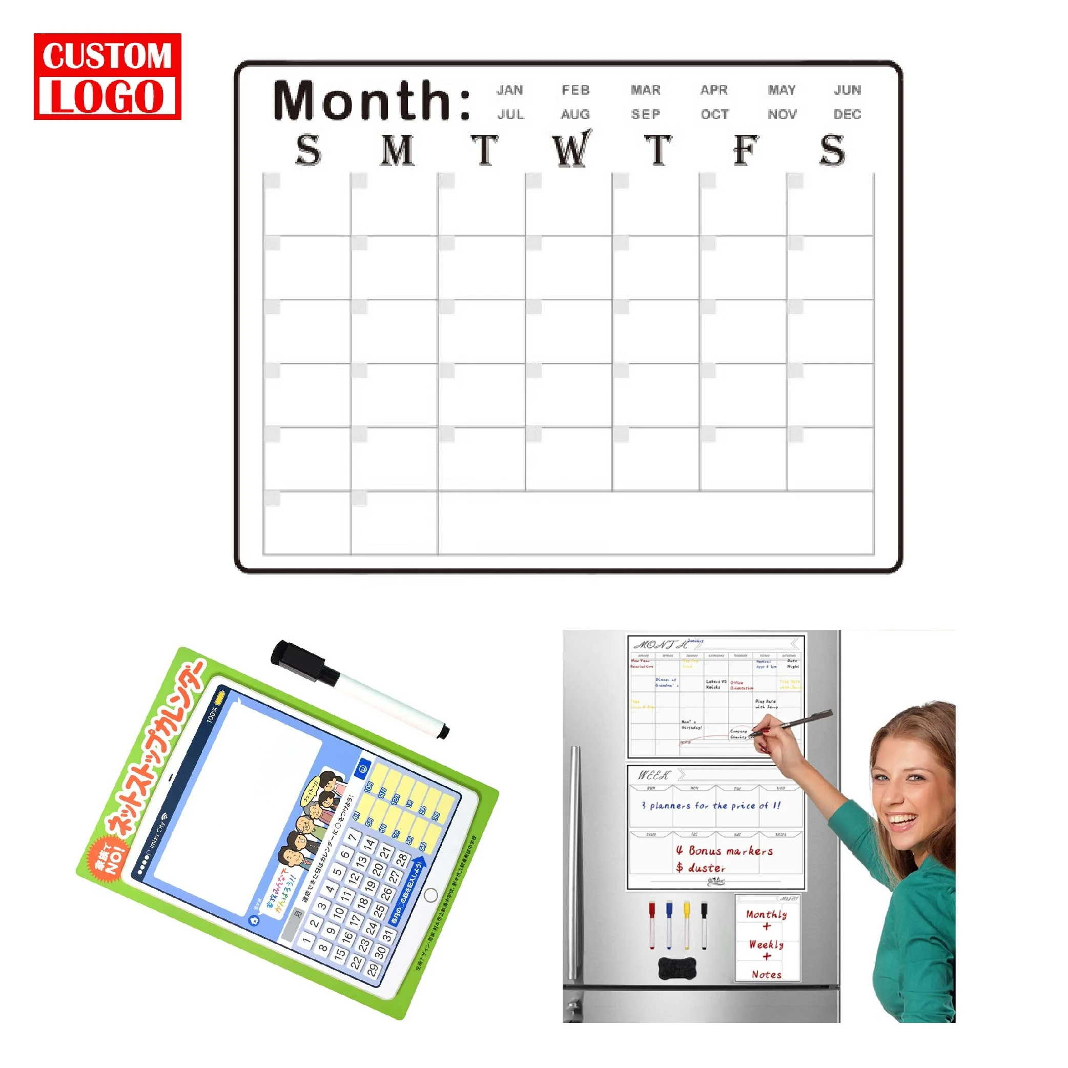 Planner Monthly Magnetic Calendar For Refrigerator Magnetic Dry Erase Calendar For Fridge Magnet Transparent Calendar