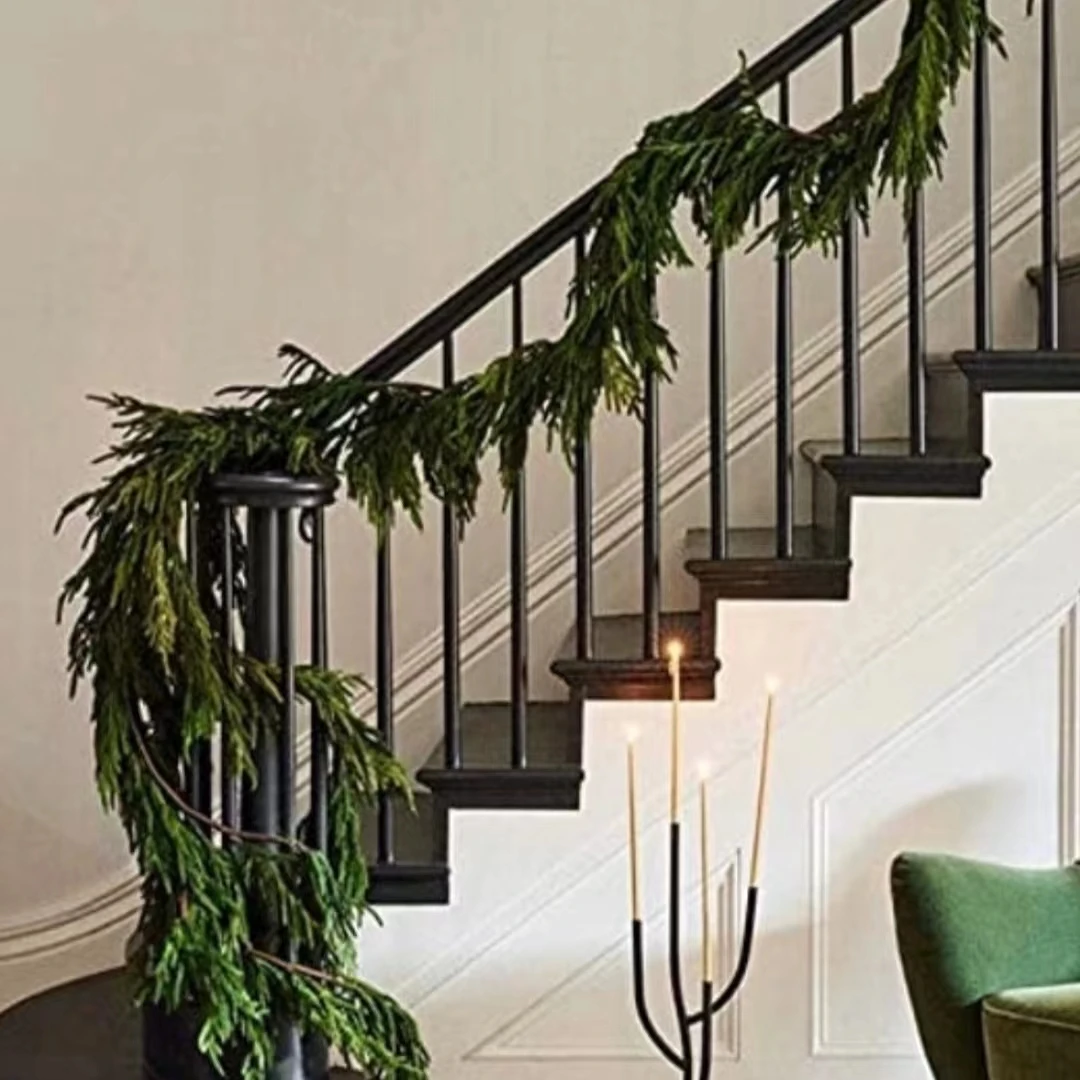 Factory custom  Norfolk pine garland Escalator decoration home decoration