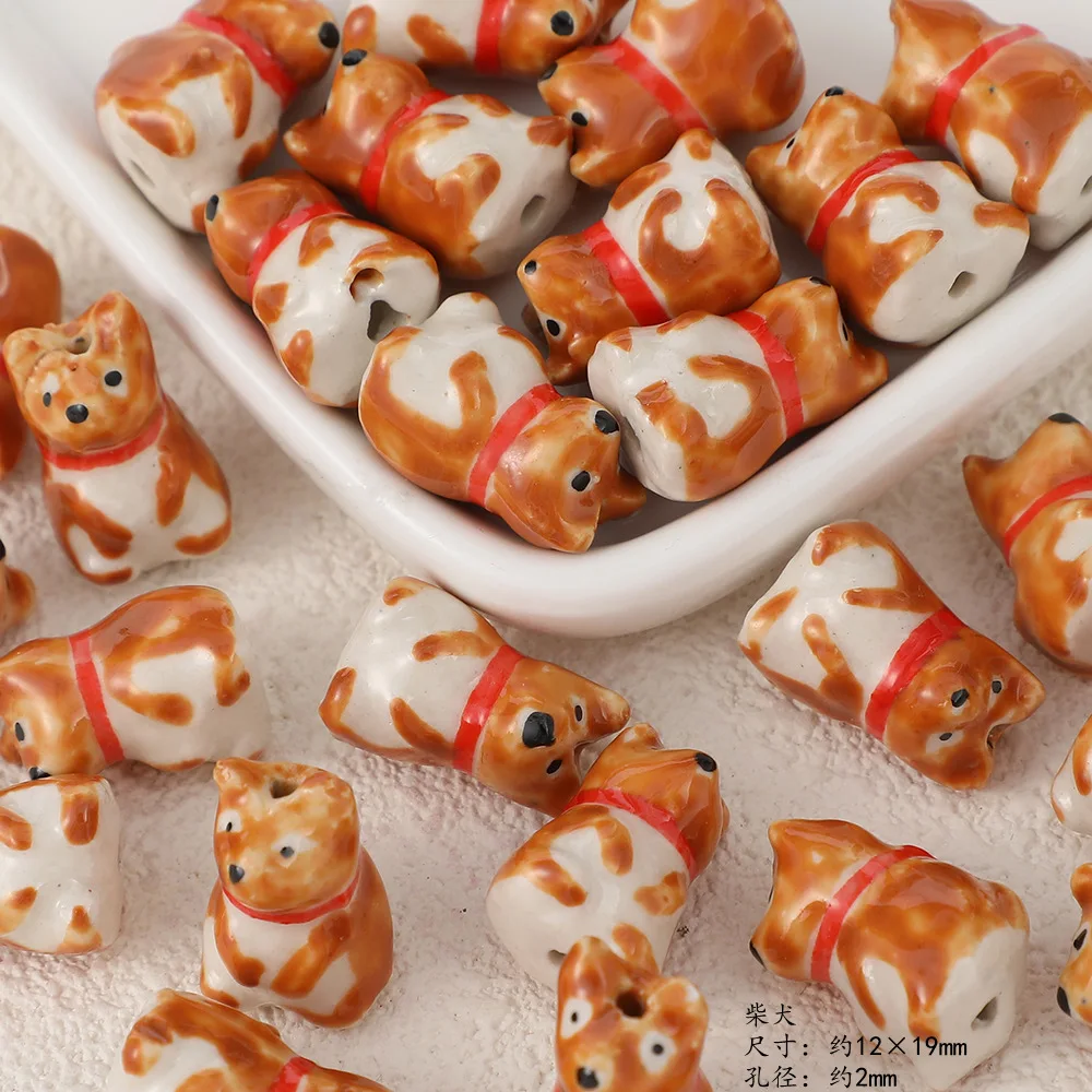 YANYE Cute Ceramic Animal Collection Bamboo Panda Phone Chain Wholesale DIY Jewelry Accessories Pendant Hand Painting Beads