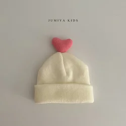 Korean Style Baby Plush Hat Autumn Winter Girls Cute Love Knitted Warm Cotton For