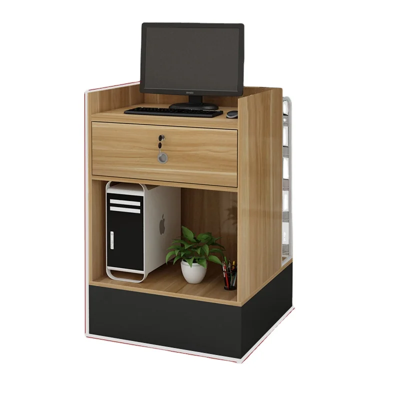Leke convenience store supermarket cashier  corner counter checkout counter  equipment wine cabinet wooden