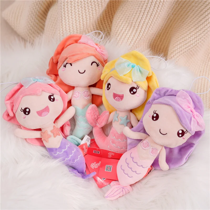 Wholesale High Quality Small Plush Mini Mermaid Toy With Big Head Stuffed Mermaid Soft Rag Doll Girl Birthday Gift Present